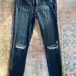 Dark Blue Distressed Women's Jeans